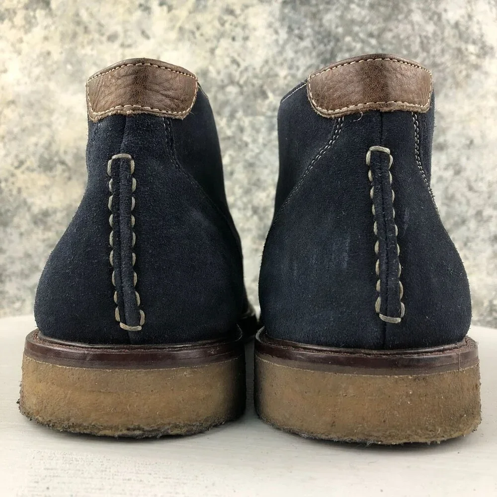 Johnston & Murphy Men's Size 10M Copeland Chukka Navy Blue Suede Ankle Boots